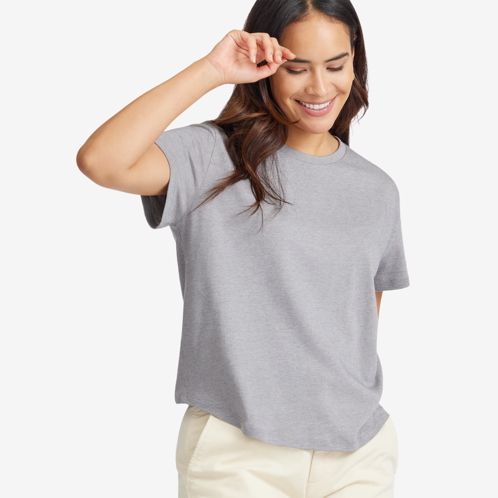 Women's Soft Merino Tee - Medium Grey - Image 2